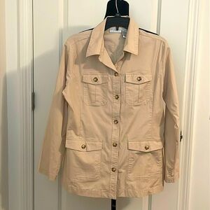 Jaclyn Smith Sport Tan Button Down Shirt Size L